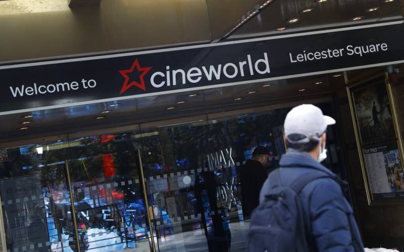 FILE - A man walks past a Cineworld cinema in Leicester Square, London, on Oct.
5, 2020. Cineworld Group PLC, the world's second-largest chain of movie
theaters, said Monday Aug. 22, 2022 that it is considering filing for Chapter 11
bankruptcy protection in the U.S. and similar actions elsewhere. (AP... FILE - A man walks past a Cineworld cinema in Leicester Square, London, on Oct.
5, 2020. Cineworld Group PLC, the world's second-largest chain of movie
theaters, said Monday Aug. 22, 2022 that it is considering filing for Chapter 11
bankruptcy protection in the U.S. and similar actions elsewhere. (AP...